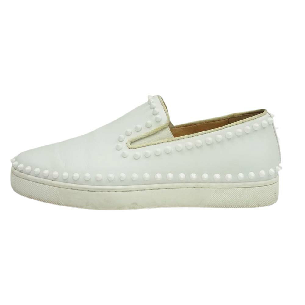 Christian Louboutin NX`u^ Xj[J[ 3130444 PIK BOAT FLAT CALF GG X^bY XpCN U[ Xb| Xj[J[ zCgn 41 YyÁz