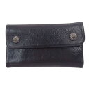 CHROME HEARTS クロムハーツ（原本無） 財布 WAVE WALLET CROSS BUTTON ウェーブ ウォレット クロスボタン レザー ロング ウォレット ブラック系 メンズ【中古】