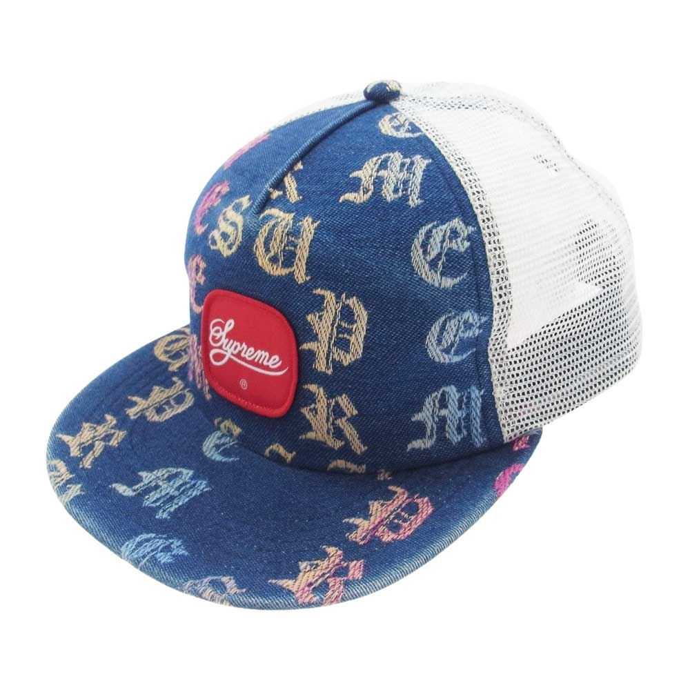 Supreme シュプリーム キャップ Gradient Jacquard Denim Mesh5-Panel デニム メッシュ トラッカー キャップ インディゴブルー系 メンズ【中古】