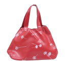Furla フルラ 花柄 タンポポ ハンドバッグ トートバッグ レッド系 レディース【中古】