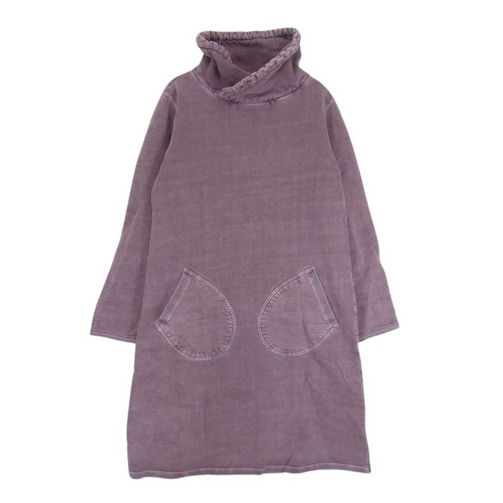 グッドオン Good On ROLL NECK SWEAT ONE PIECE ロールネック スウェット ワンピース 茶系 パープル系 S レディース【古着】【中古】