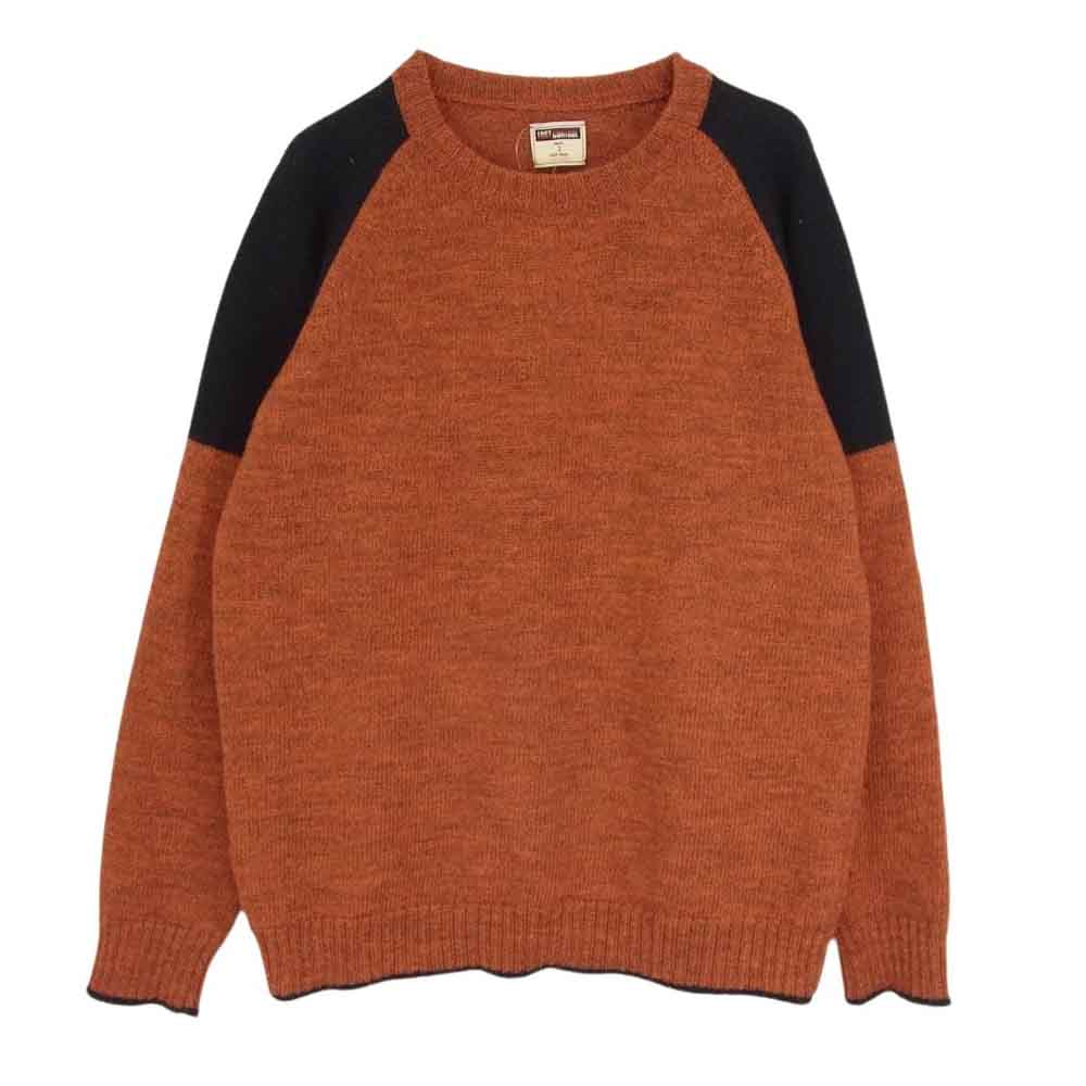 LOST CONTROL ロストコントロール L21A2-7021 Raglan Crew Neck Knit ラグラン クルー ネック ニット オレンジ系 S メンズ【古着】【中古】