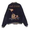 東洋エンタープライズ TOYO ENTERPRISE ジャケット TT10797 COLLECTERS SELECTION LIMITED EDITION SOUVENIR JACKET IWOJIMA 港商 硫黄島 別珍 サテン リバーシブル スカジャン スーベニア ジャケット ネイビー系 中 メンズ【古着】【中古】