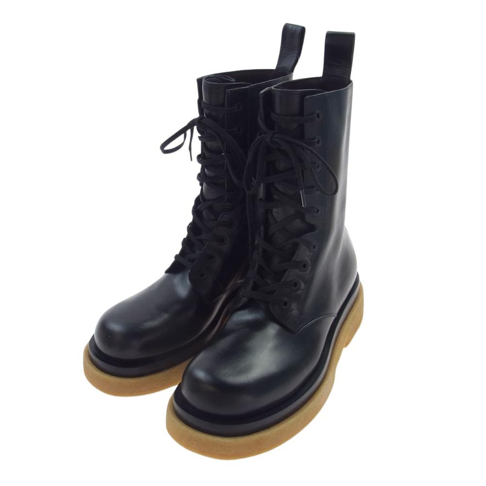 BOTTEGAVENETA ボッテガヴェネタ ブーツ 667093 VBFS50 1000 BOOT LEATHER MILITARY CALF ミリタリー カーフレザー レースアップ ブーツ ブラック系 43  メンズ