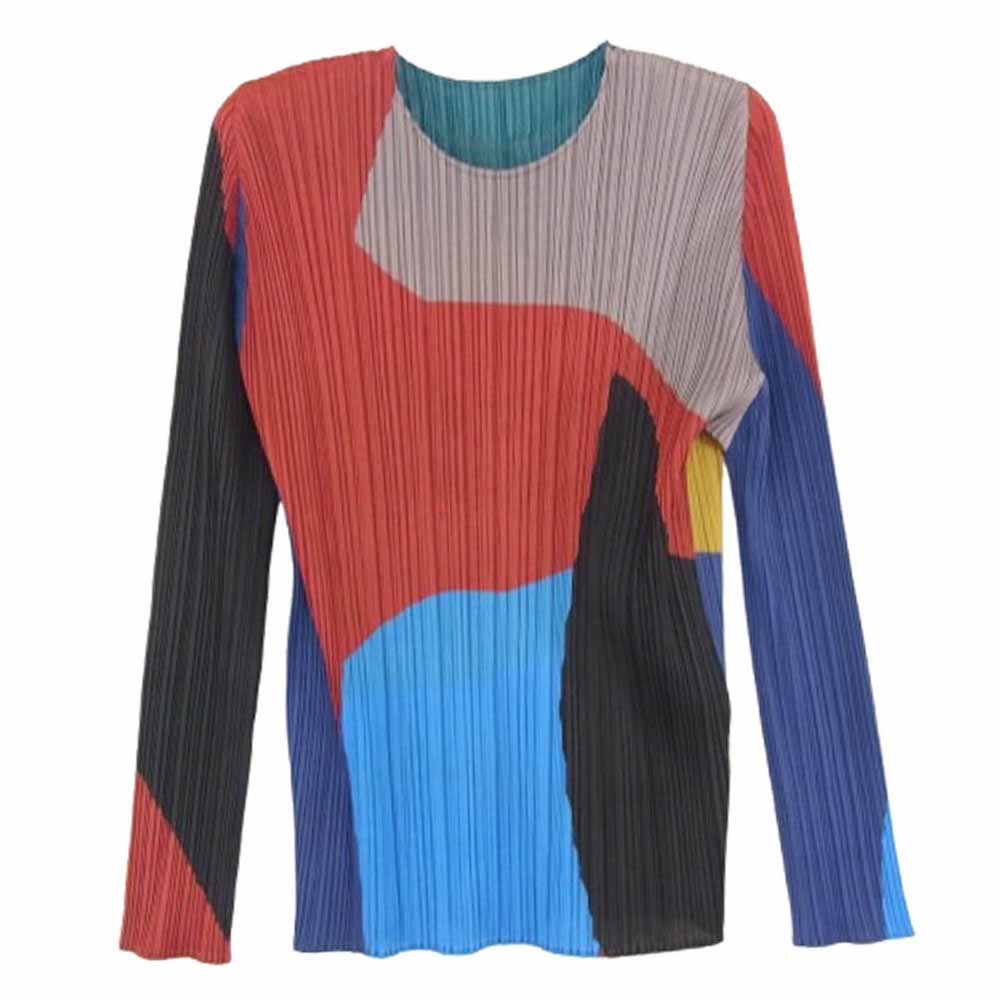 【極美品】プリーツプリーズ マルチカラー カットソー トップス 長袖 ボーダー 楽天市場】pleats please(Tシャツ・カットソー|トップス