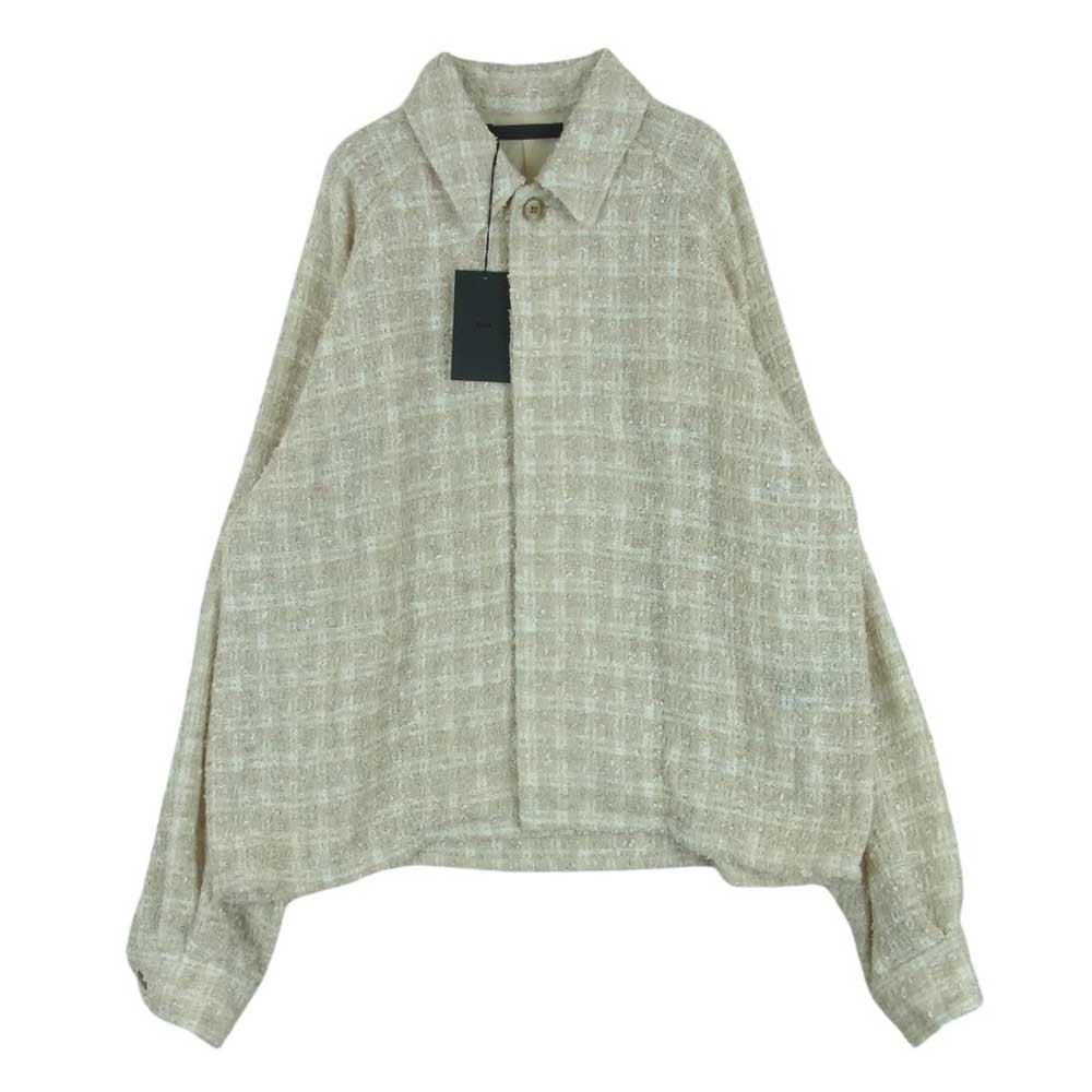 ユハ JUHA 24SS 10190203-1 FANCY TWEED SHORT JACKET ファンシー ツイード ショート シャツ ジャケット ベージュ系 4 【新古品】【未使用】 メンズ【古着】【中古】のサムネイル