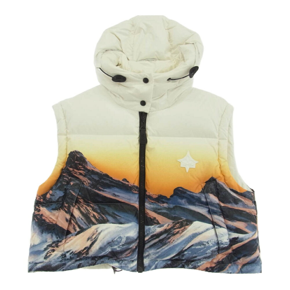 LOUIS VUITTON ルイ・ヴィトン 22SS シグネチャーパッチ付 メタリックサンセット マウンテン パファー フード付き ダウンベスト マルチカラー系...