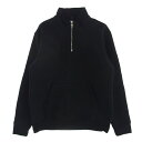 CHROME HEARTS クロムハーツ(原本無) SWTSHRT U SAILIN ON 1/2 ZP ROCKER ARCH BLACK ハーフジップ ダガ...