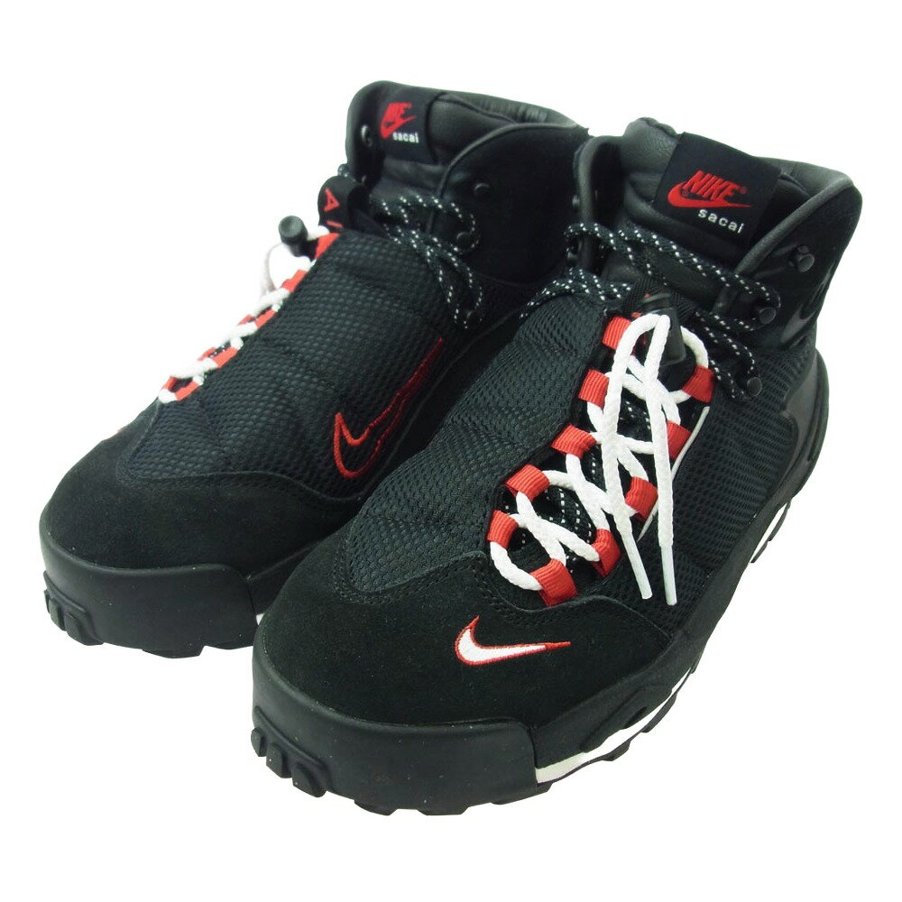 商品情報 ブランド名NIKE（ナイキ） 商品名 FN0563-001 sacai Magmascape マグマスケープ ハイカットスニーカー カラーブラック系 素材/生産国中国 表記サイズ25.5cm 実寸サイズ アウトソール：約29.5cm高さ：約16.5cm 付属品 なし 状態について 弊社基準より全体的に中古品としての使用感・着用感が見られる商品です。お品によっては汚れ、ダメージなどが見受けられる場合がございます。特記事項をご確認の上お買い求め下さいませ。 特記事項 ※使用に伴う使用感、汚れ、キズ、スレ、シワなどはございます。中古商材にご不安な方、完璧な商品状態をお求めの方はお控え下さい。 商品状態 NU 新古品(特別な記載が無い商品については店頭展示品 SS 未着用・もしくは数回のみ着用の新品同様の商品 S 数回程度の着用感・使用感のほとんど見られない商品 A 着用感のさほど感じられない状態の良好な商品 B 若干の使用感があり商品によっては若干のダメージがある商品 C 目立つ着用感・ダメージ・汚れ等がある商品 >>同じブランドの商品を見る >>同じカテゴリの商品を見る 商品管理番号：5k01149kn0023ha44必ずお読み下さい 当店の商品は、全て中古品となっております。一部「新古品」「未使用」などの記載のある商品がございますが、ほとんどの商品が一般のお客様からお買取りしたお品物でございますので、保管状態等により新品同様の品質で無い場合もございます。 可能な限り詳細な状態を記載出来るよう努めておりますが、中古品の性質上、記載しきれない微細な汚れやダメージがある場合がございます。 貴金属類は、保管時の黒ずみ、くすみ、キズ、等が付いている場合がございます。 衣類やその他商品は保管時の傷擦れ、薄い汚れ、毛羽立ちなどが付いている場合がございます。 指輪・リングはデザインのおおよその中心部分をリング棒で計測していますが誤差がある場合がございます。 付属品欄に記載がない場合は基本的に付属品はございません。画像に写っているものが全てになります。 状態ランクは商品本体の状態を示しております。保存袋や外箱等の付属品の状態は含まれません。 掲載画像はモニター環境により異なって見える場合がございます。