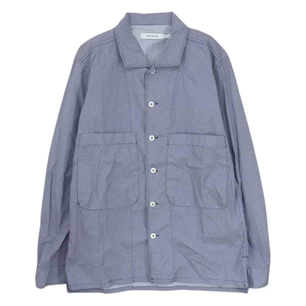 nonnative ノンネイティブ 長袖シャツ 17SS NN-S3104 TOURIST SHIRT COTTON BROAD GEOMETRICPRINT ツーリストシャツ コットンブロード 幾何学模様プリント ネイビー系 1 メンズ【古着】【中古】