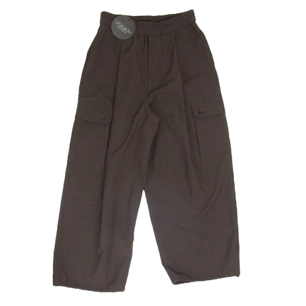 ヴォアーブ VOAAOV VOPT-L113 SUMMER WOOL LIKE WIDE CARGO PANTS サマーウールライク ワイド カーゴパンツ ブラウン系 1 【新古品】【未使用】 メンズ【古着】【中古】