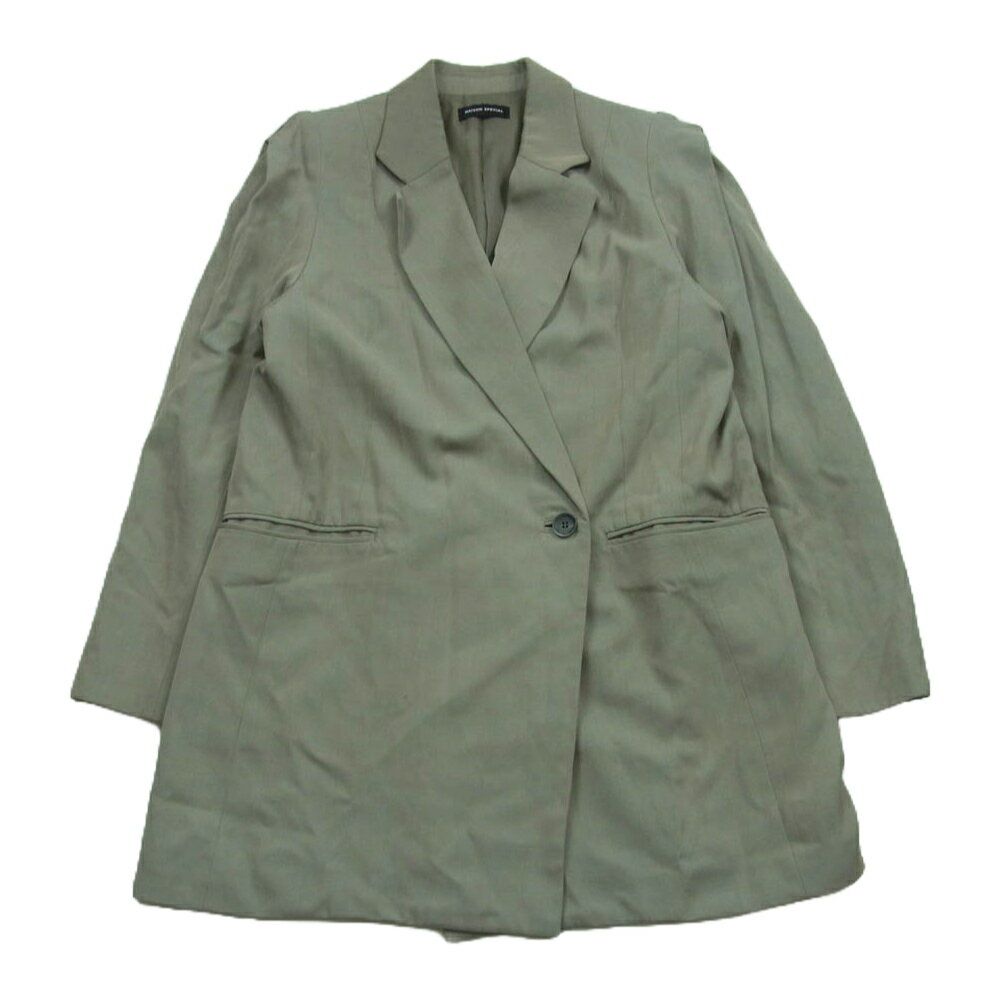 メゾンスペシャル MAISON SPECIAL 21212115405 パワー ショルダー ロング テーラード ジャケット グレー系 FREE レディース【古着】【中古】