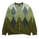 BEAMS ビームス 11-15-0010-147 Argyle Shaggy Cardigan アーガイル シャギー カーディガン グリーン系 グレー系 L ...
