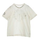 CHROME HEARTS クロムハーツ(原本無) Back Cross Neck Logo Tee バック クロス ネック ロゴ 半袖 Tシャツ ホワイト系 XL メンズ【古着】【中古】