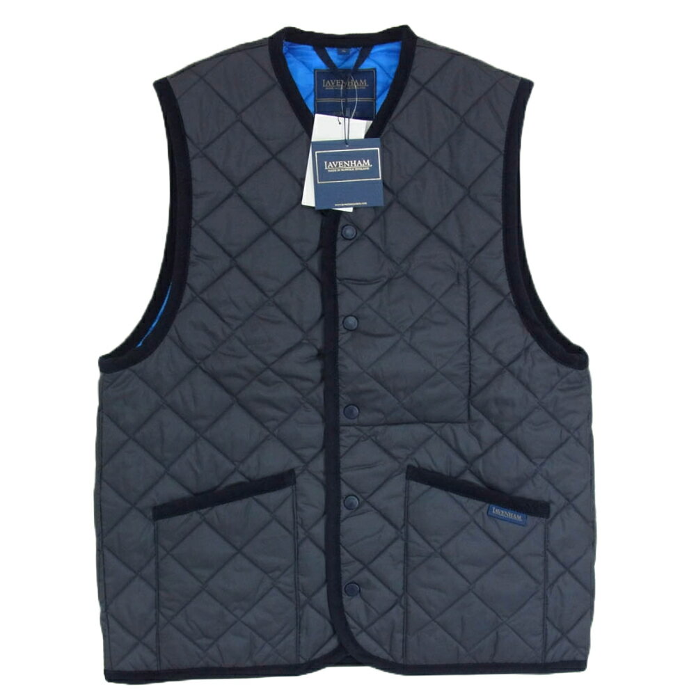 SOPHNET. ソフネット SOPH-242106 LAVENHAM OVERSIZED THORNHAM ラベンハム オーバーサイズ キルティング ベスト ネイビー系 S 【新古品】【未使用】 メンズ【古着】【中古】