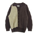 ブラックシープ Black Sheep 英国製 ボタン フロント ウール ニット カーディガン ブラウン系 M メンズ【古着】【中古】