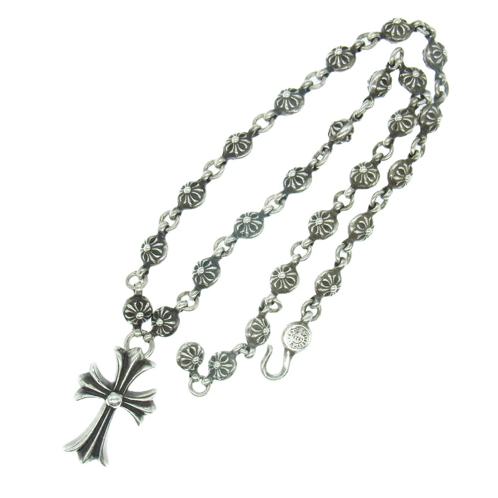 CHROME HEARTS クロムハーツ(原本無) 22inch #1 CRSBL CHN SML CH SCRS クロスボールチェーン スモールCHクロス ネックレス 22インチ シルバー系 メンズ【中古】