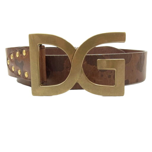 DOLCE&GABBANA ドルチェアンドガッバーナ DCロゴ レザー ベルト ブラウン系 メンズ【中古】 DOLCE&GABBANA ドルチェアンドガッバーナ DCロゴ レザー ベルト ブラウン系 メンズ【中古】