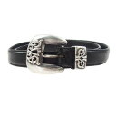 CHROME HEARTS クロムハーツ(原本無) 1.0 CLASSIC 3PC クラシック 3ピース レザー ベルト ブラック系 シルバー系 32 メンズ【...