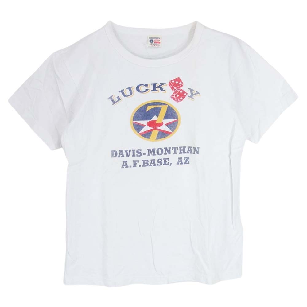 Buzz Rickson 039 s バズリクソンズ Tシャツ LUCKY 7 プリント 半袖 Tシャツ ホワイト系 M メンズ【古着】【中古】