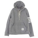 THOM BROWNE トムブラウン パーカー 01113C6002 4BAR HOODIE 4ライン プルオーバー パーカー フーディ グレー系 1 メンズ【古着】【中古】