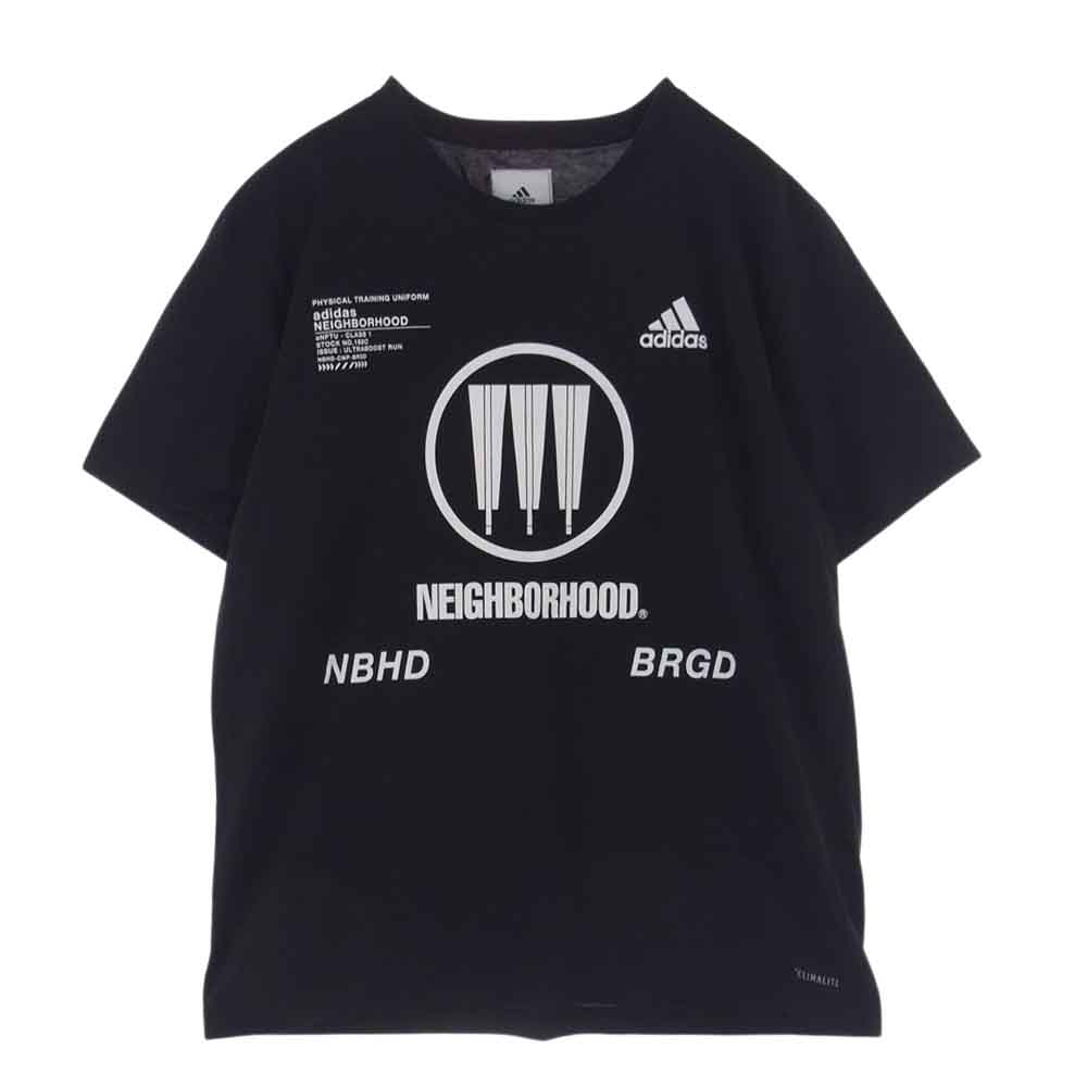 NEIGHBORHOOD ネイバーフッド Tシャツ × adidas アディダス プリント Tシャツ ブラック系 XO メンズ【古着】【中古】