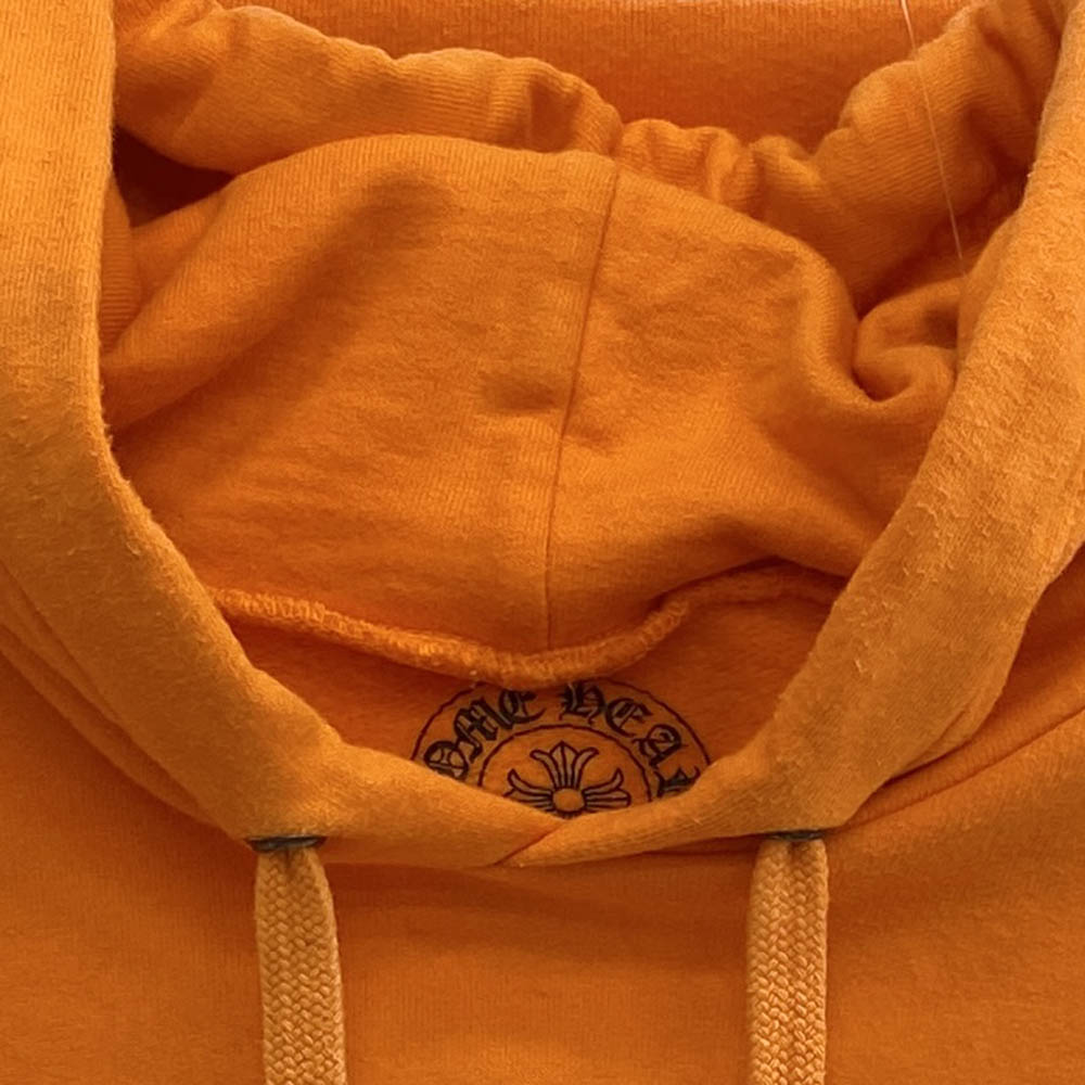 CHROME HEARTS クロムハーツ（原本無） × OFF-WHITE オフホワイト HD PLVR V OFF WHITE ロゴ バックプリント プルオーバー パーカー オレンジ系 XXL メンズ【古着】【中古】
