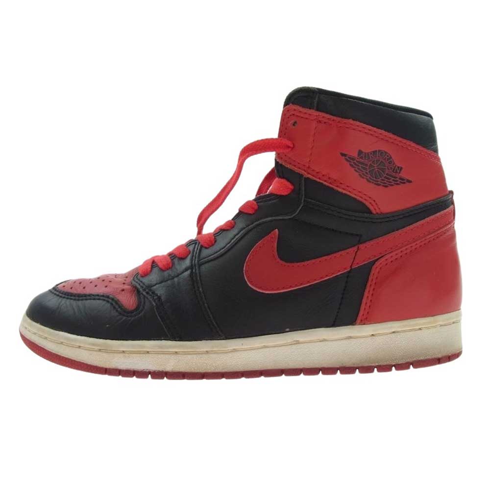 NIKE AIR JORDAN ナイキ ジョーダン スニーカー 130207-061 【観賞用】 94年復刻 AIR JORDAN 1 HIGH BRED AJ1 エアジョーダン ハイ ブレッド スニーカー レッド系/ブラック系 25.5cm メンズ【中古】