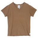 VISVIM ビズビム Tシャツ 12SS 0112105010006 DOUBLE SCOOP V-NECK S/S LUXSIC ダブルスクープ Vネック 半袖 Tシャツ ラクシック ベージュ ブラウン系 2 メンズ【古着】【中古】