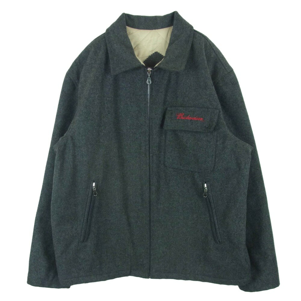 バドワイザー Budweiser Vintage ヴィンテージ カナダ製 ウール ジャケット グレー系 XL メンズ【古着】【中古】