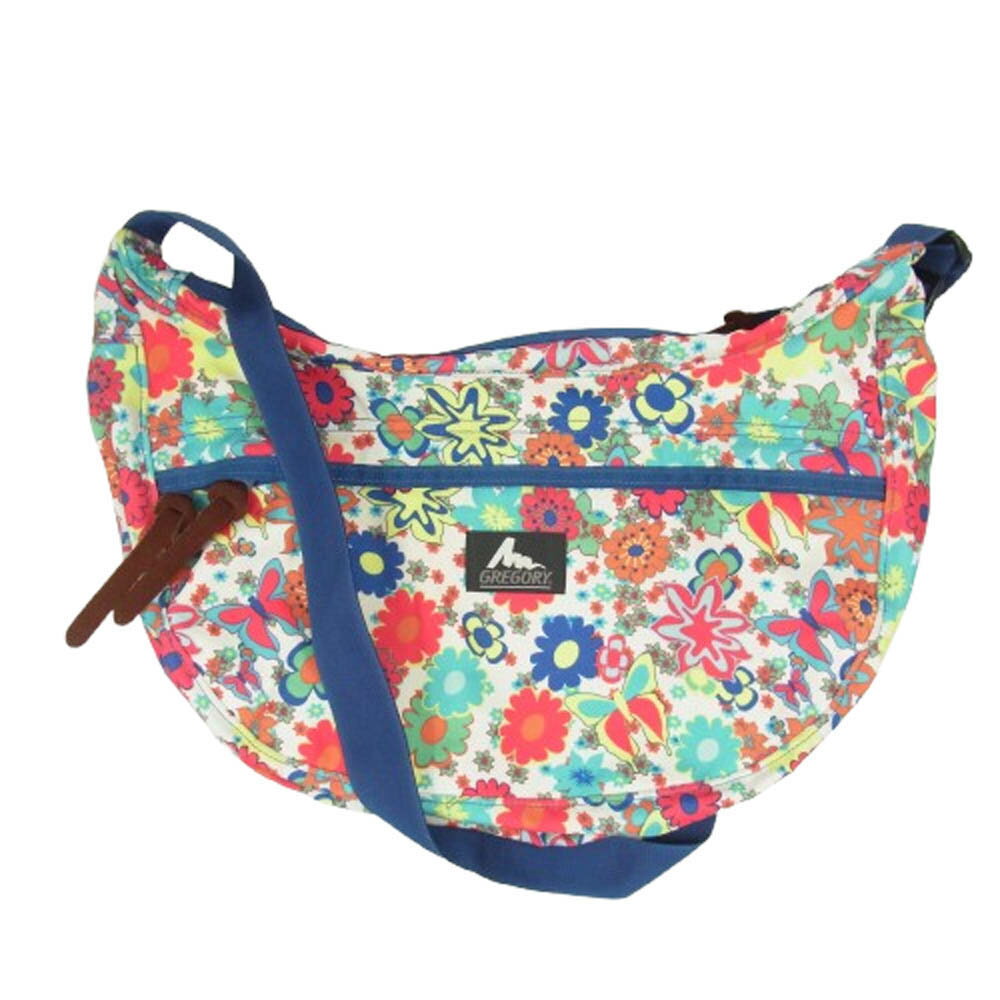 GREGORY グレゴリー フラワー総柄 花柄 キャンバス ワンショルダーバッグ クロスボディバッグ マルチカラー系 メンズ【中古】