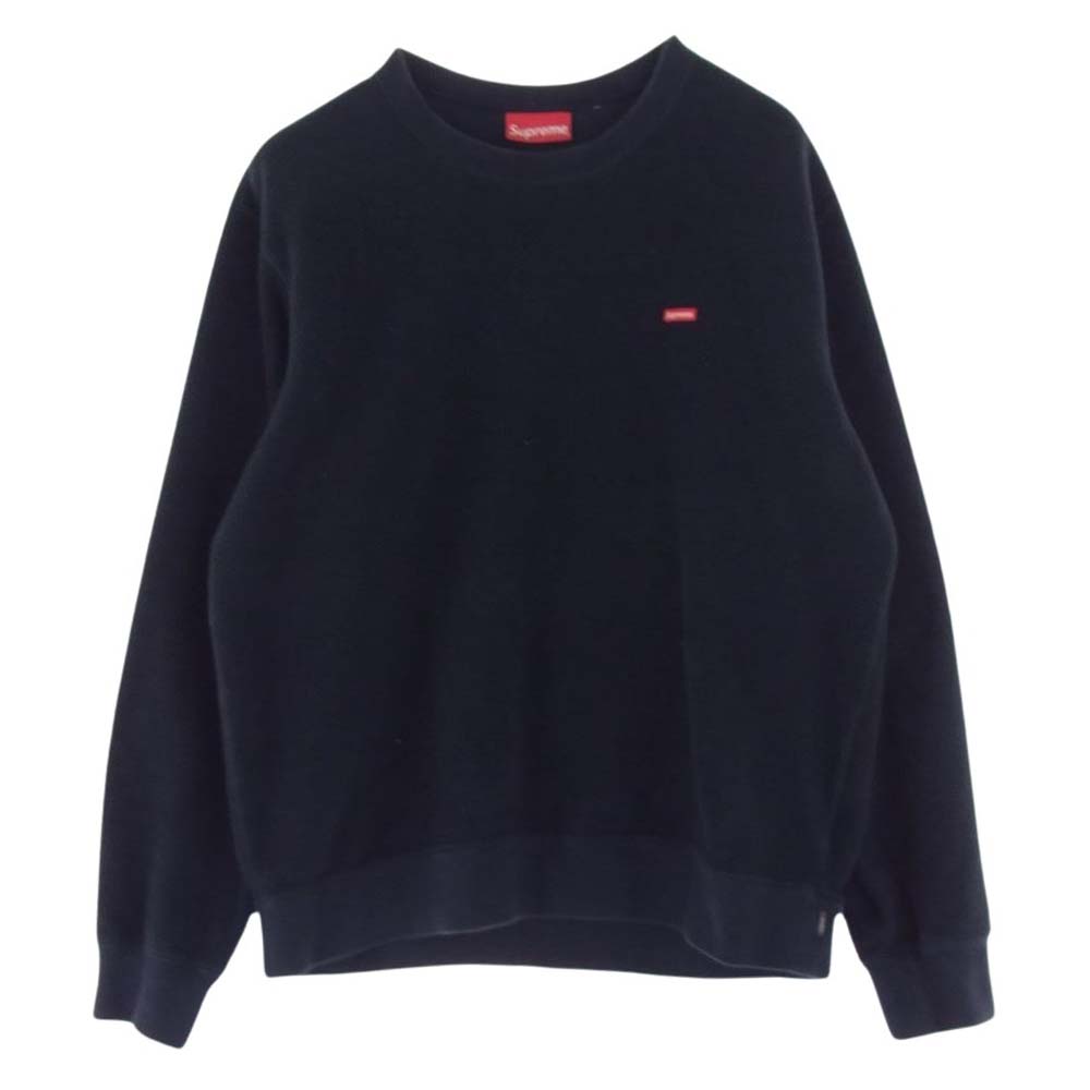 Supreme シュプリーム スウェット 18AW Polartec Small Box Crewneck Sweatshirt ポーラテック スモールボックスロゴ クルーネック スウェットシャツ プルオーバー ネイビー系 M メンズ【古着】【中古】