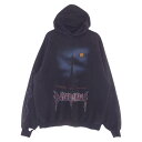 BALENCIAGA バレンシアガ パーカー 23AW 744462 TQUX7 PARIS MOON OVERSIZED POCKET HOODIE パリス ムーン デストロイ加工 オーバーサイズ ポケット フーディー パーカー ブラック系 L メンズ【古着】【中古】