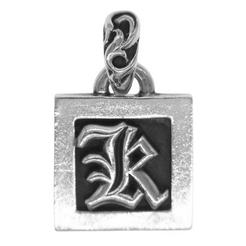 CHROME HEARTS クロムハーツ（原本無） ペンダントトップ FRAMED LETTER BLOCK フレームドレターブロック K アルファベット ネックレス ペンダント トップ シルバー系 メンズ【中古】