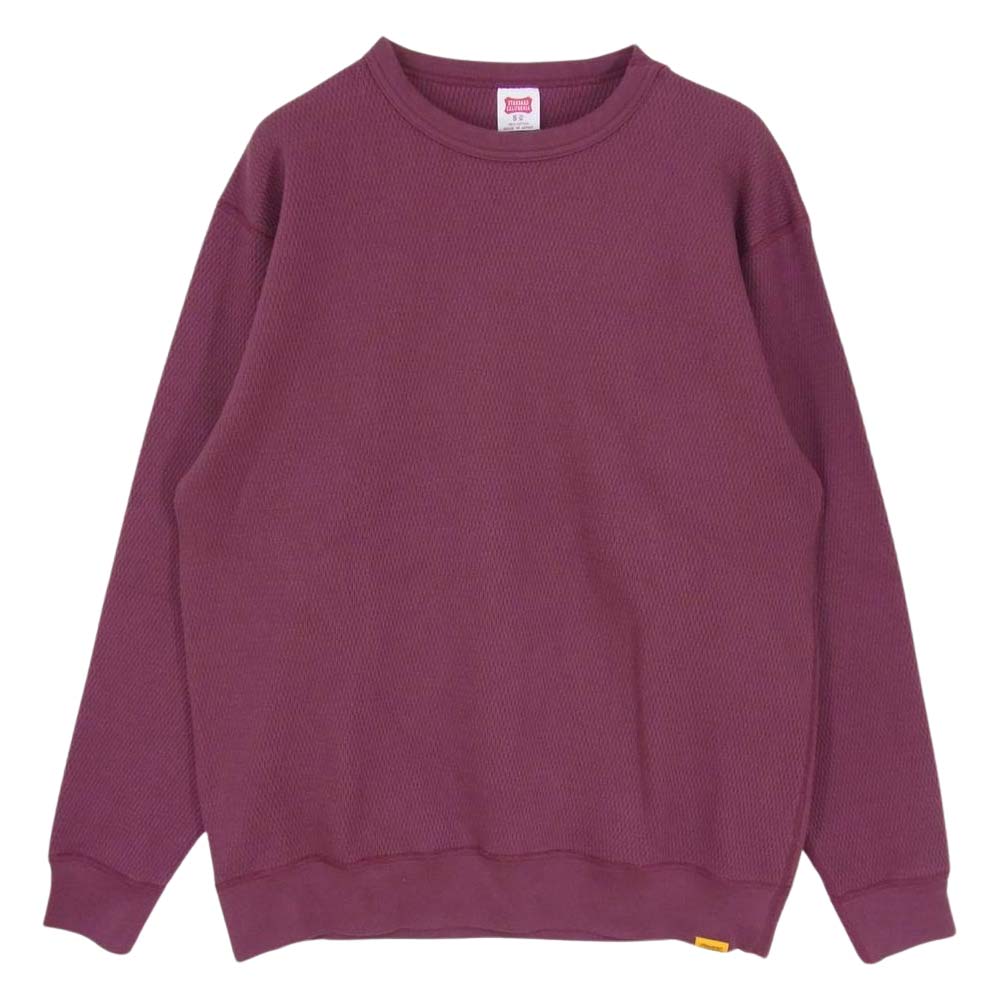 STANDARD CALIFORNIA スタンダードカリフォルニア カットソー SD Honeycomb Thermal Sweat ハニカム サーマル 長袖 Tシャツ エンジ系 S 【極上美品】 メンズ【古着】【中古】