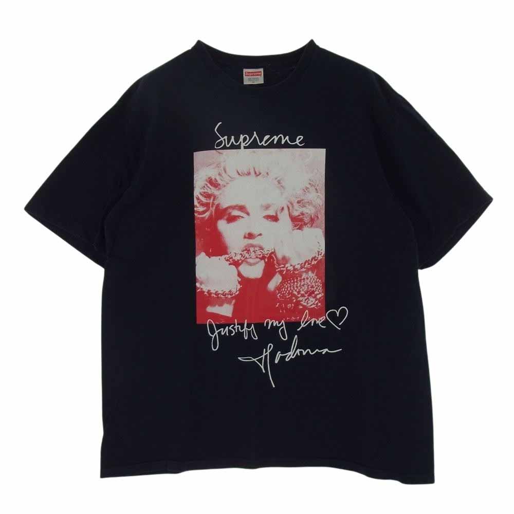 Supreme シュプリーム Tシャツ 18AW Madonna Tee マドンナ プリント シャツ 半袖 ネイビー系 M メンズ【古着】【中古】