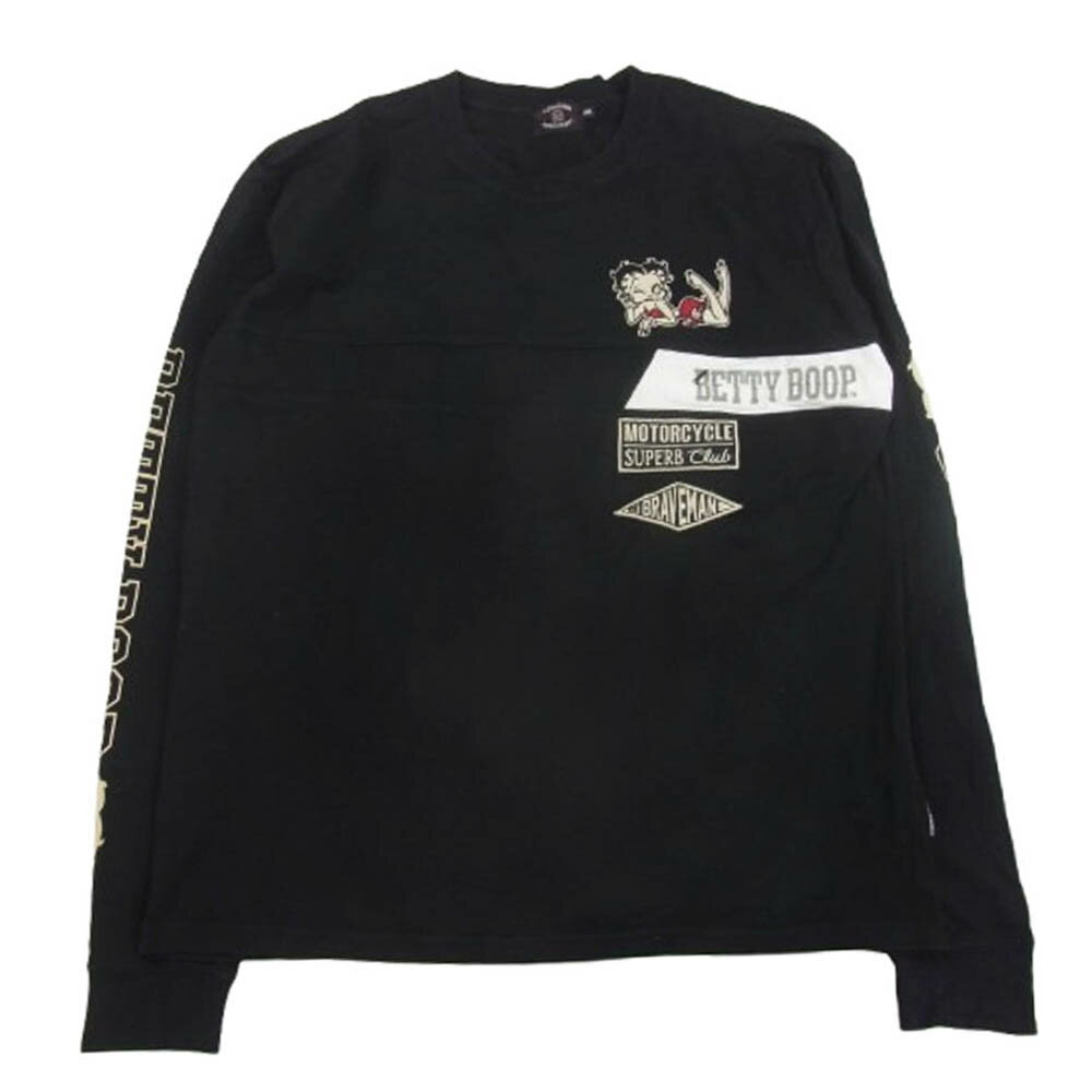 ブレイブマン the brave man BETTY BOOP ベティちゃん ロング スリーブ カットソー ブラック系 XXL メンズ【古着】【中古】