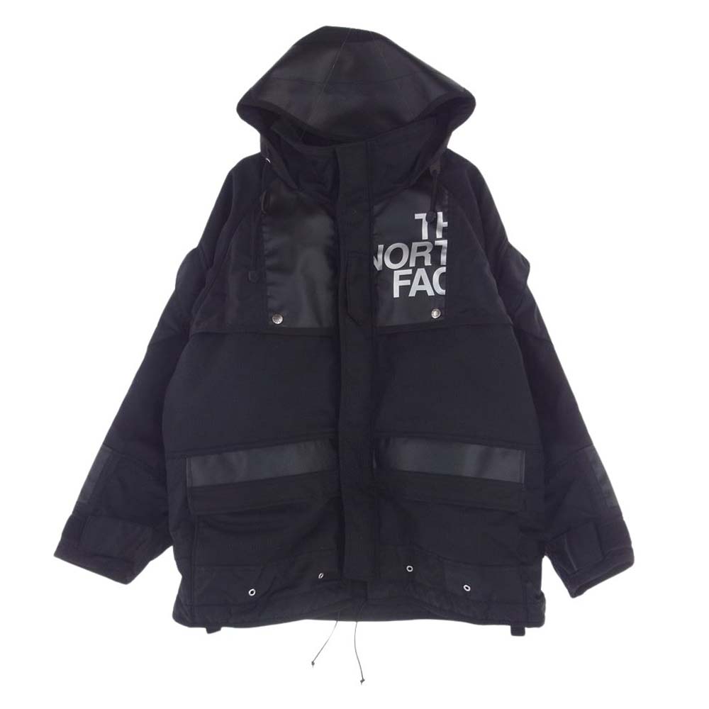 JUNYA WATANABE COMME des GARCONS MAN ジュンヤワタナベコムデギャルソンマン ジャケット 17AW WT-J108 THE NORTH FACE DAFFLE BAG ノースフェイス ウールナイロンストライプ リメイク ジャケット ブラック系 S メンズ【古着】【中古】