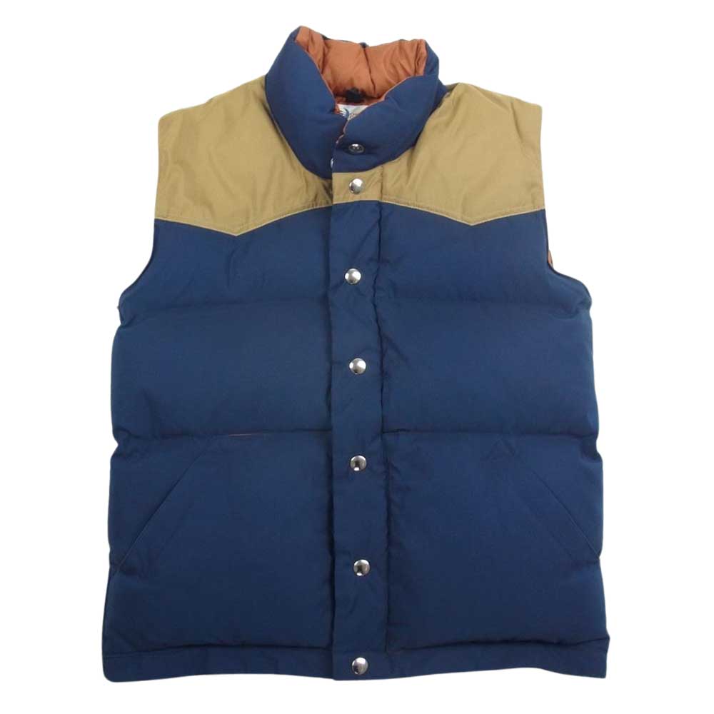 クレセントダウンワークス Crescent Down Works Down Vest ダウン ベスト ネイビー系 XS メンズ【古着】【中古】