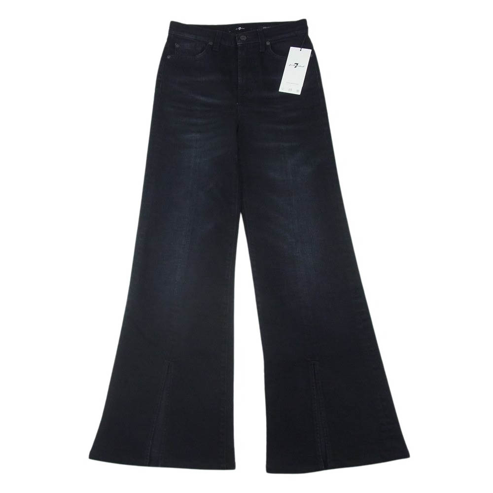 セブン・フォー・オール・マンカインド 7 FOR ALL MANKIND フロント センター スリット デニム パンツ ブラック系 25 レディース【古着】【中古】