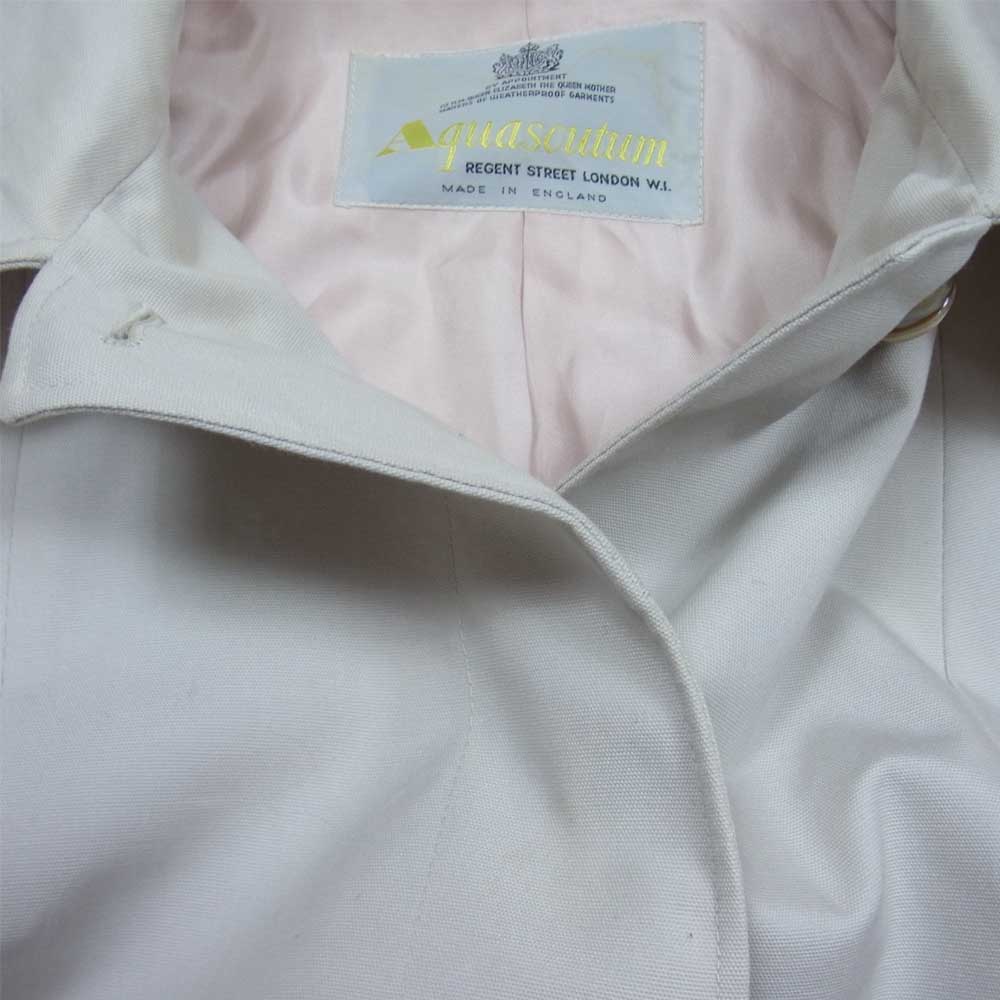 Aquascutum アクアスキュータム コート 60s 70s 英国製 Balmacaan Coat バルマカーン ステンカラー コート オフホワイト系【中古】