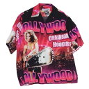 WACKO MARIA ワコマリア 23SS HOLLYWOOD S/S HAWAIIAN SHIRT TYPE-1 ハリウッド ハワイアンシャツ 半袖 アロハシャツ ピンク系 M メンズ【古着】【中古】