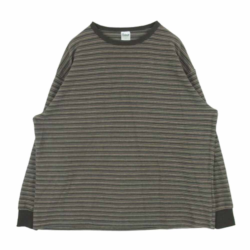 コネット connett ボーダー ロンT スウェット トレーナー 長袖 中国製 ブラウン系 2 メンズ【古着】【..