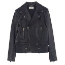 SAINT LAURENT サンローラン レザージャケット 397290 Y5OX1 エディ期 CLASSIC MOTORCYCLE JACKET L01 クロコ型押し クラシック モーターサイクル ダブル ライダース ジャケット ブラック系 44 メンズ