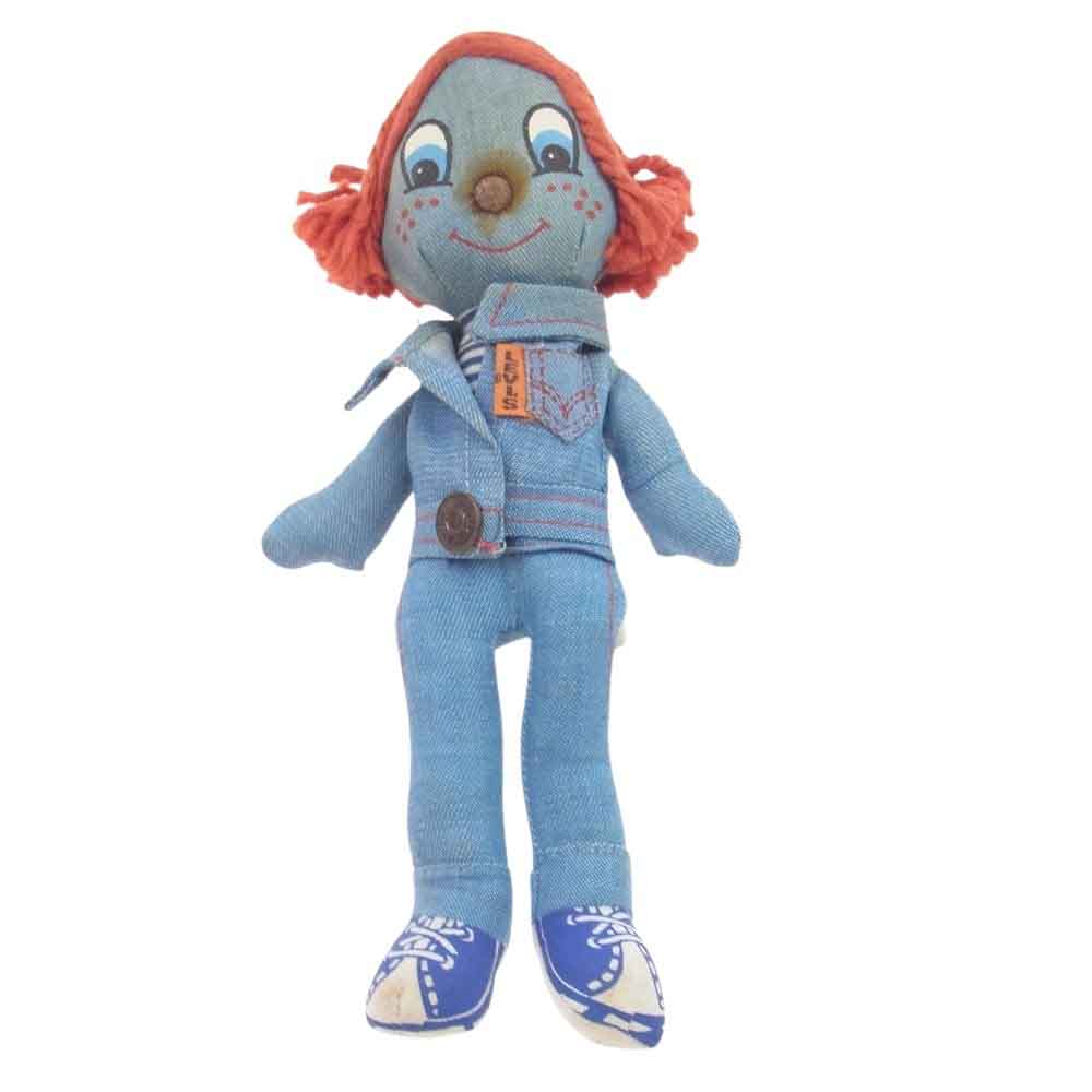 Levi's リーバイス vintage 70s Denim Rag Doll ニッカーボッカー社 ヴィンテージ デニム ラグ ドール ぬいぐるみ Sサイズ相当 箱付き ライトブルー系 メンズ【中古】