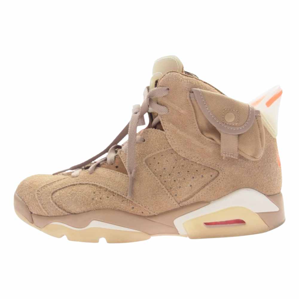 NIKE ナイキ スニーカー DH0690-200 × Travis Scott Air Jordan 6 British Khaki トラビス スコット ジョーダン 6 レトロ スニーカー ライトブラウン系 26.5cm メンズ【中古】