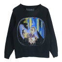 BALENCIAGA バレンシアガ 14AW 301050 TGK58 Glitter Girl Sweatshirt グリッター ガール プリント スウェットシャツ ブラック系 S メンズ【古着】【中古】