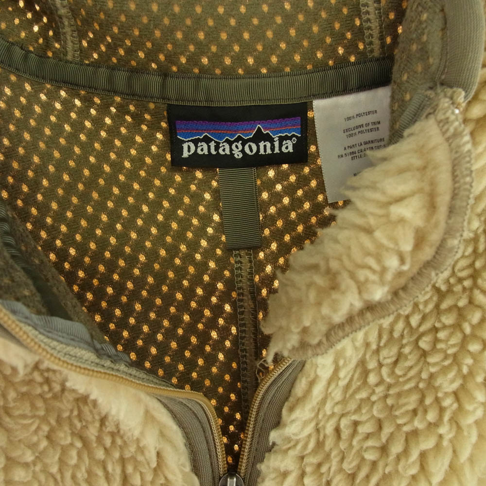 patagonia パタゴニア 20930FA USA製 Retro rhythm hoody レトロ リズム フーディー フリース ジャケット ベージュ系 M メンズ【古着】【中古】