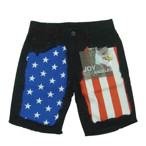 JOYRICH ジョイリッチ 星条旗 デニム ショーツ ハーフ ショート パンツ 中国製 ブラック系 ブルー系 レッド系 29 メンズ【古着】【中古】 JOYRICH ジョイリッチ 星条旗 デニム ショーツ ハーフ ショート パンツ 中国製 ブラック系 ブルー系 レッド系 29 メンズ【古着】【中古】
