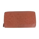 COACH コーチ レザー シグネチャー ロング ウォレット 財布 オレンジ系 朱色系 レディース【中古】